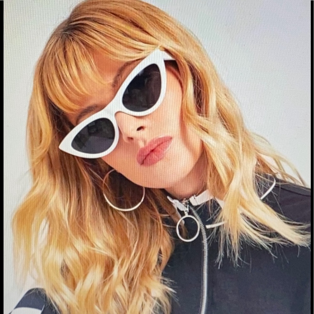Cat Eye White Sunglasses NWT